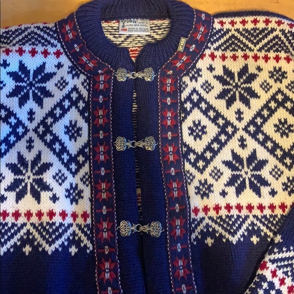 Vintage Voss Norway Pure Wool Sweater Cardigan - Picture 5 of 10